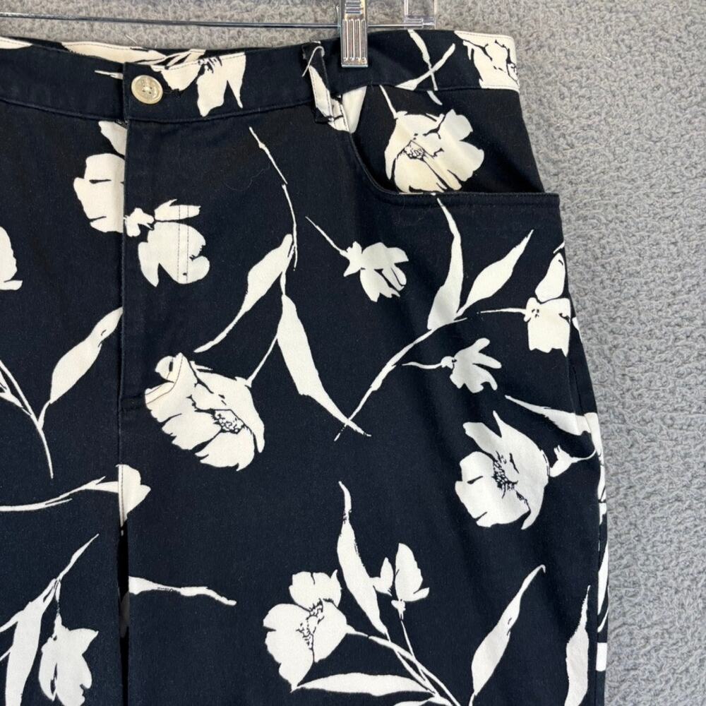 Vtg Ralph Lauren Pant Womens 18W Artsy Floral Asian Mid Rise Tapered Trouser 90s - Picture 3 of 12